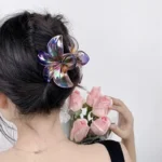 Aesthetic Transparent Gradient Effect Flower Claws -13