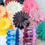 Korean Sunflower Matte Hair Claw Clips -18