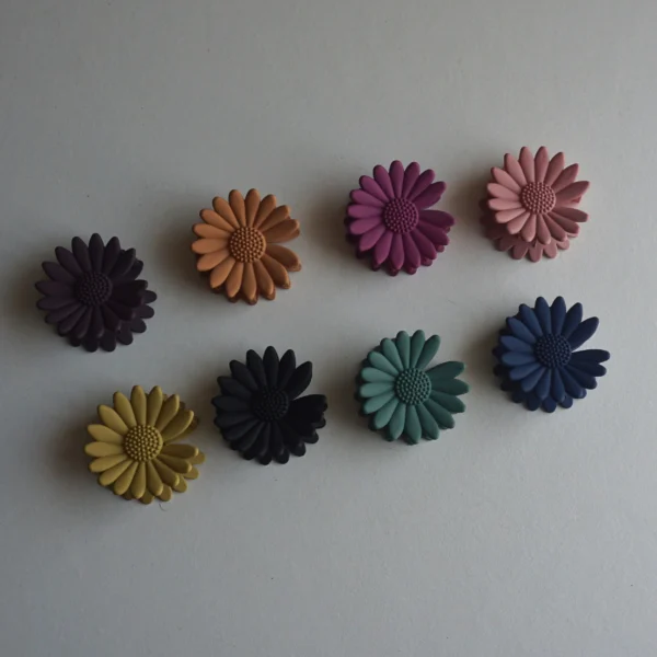 Korean Sunflower Matte Hair Claw Clips -16