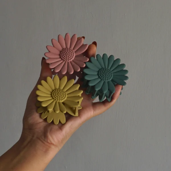 Korean Sunflower Matte Hair Claw Clips -12