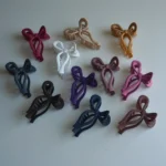 Matte Coquette Bow Hair Claws -7