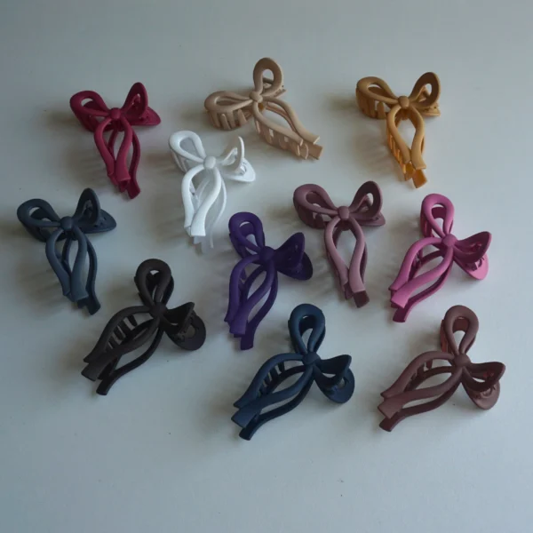 Matte Coquette Bow Hair Claws -7