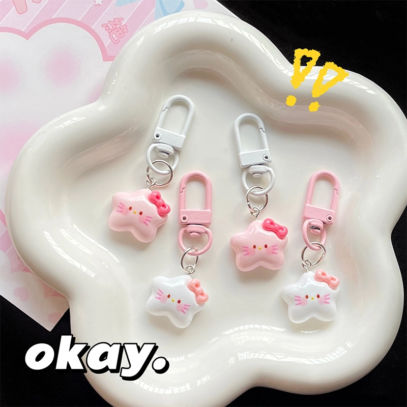 Hello Kitty Star Shape Charm Keychain -2
