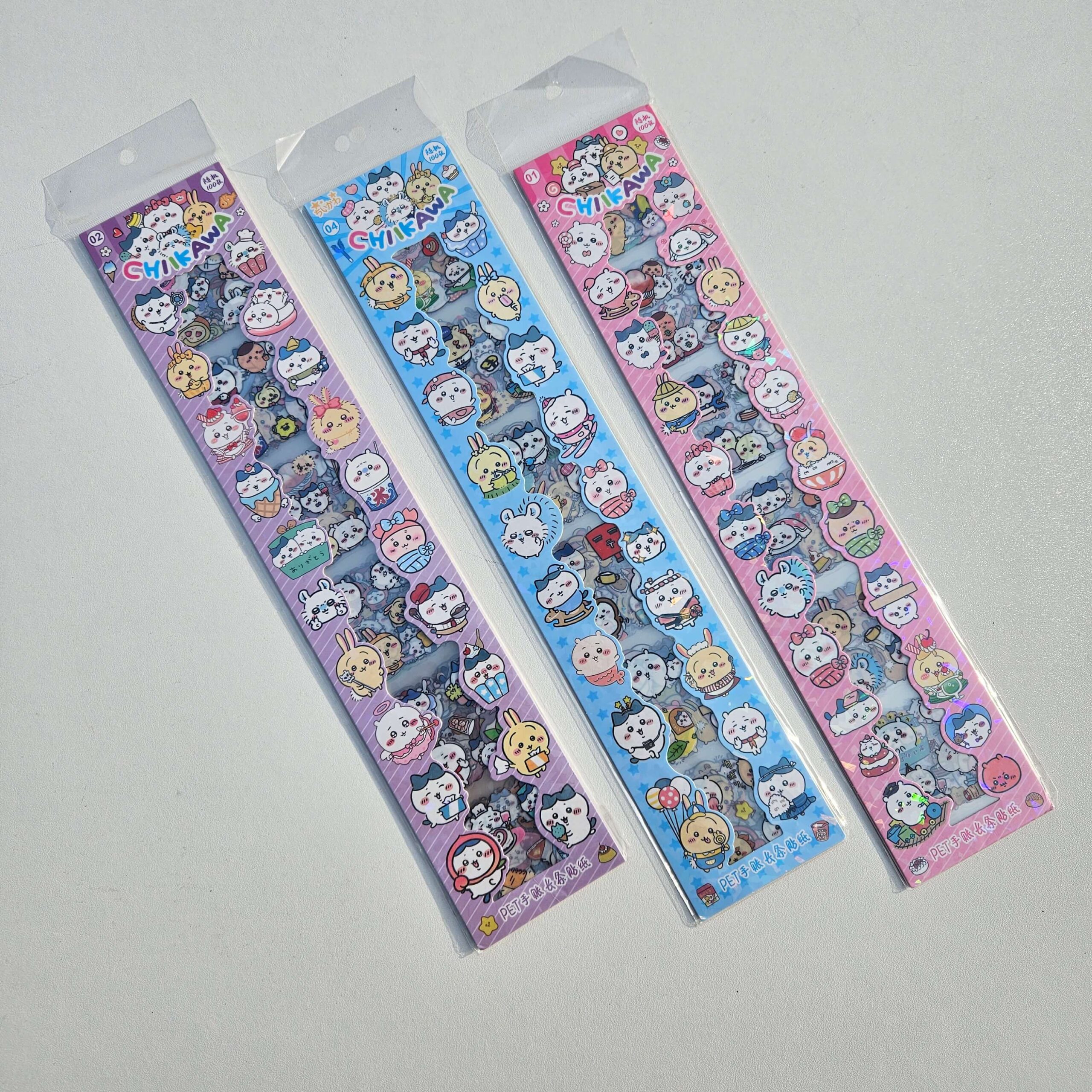Cute Chiikawa Long Sticker Sheets Pack -3