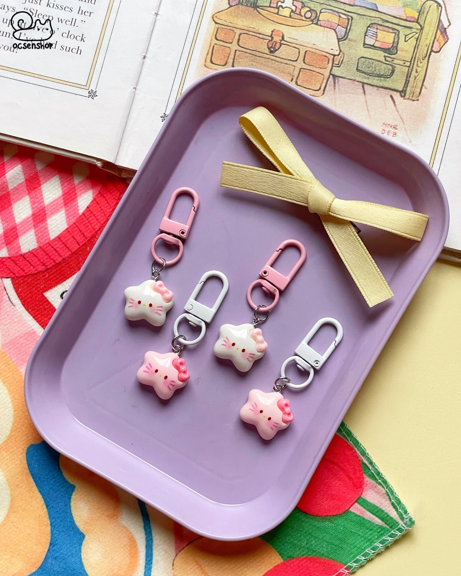 Hello Kitty Star Shape Charm Keychain -7