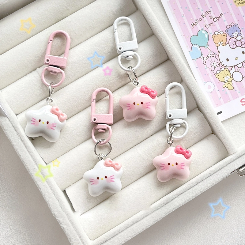 Hello Kitty Star Shape Charm Keychain -4
