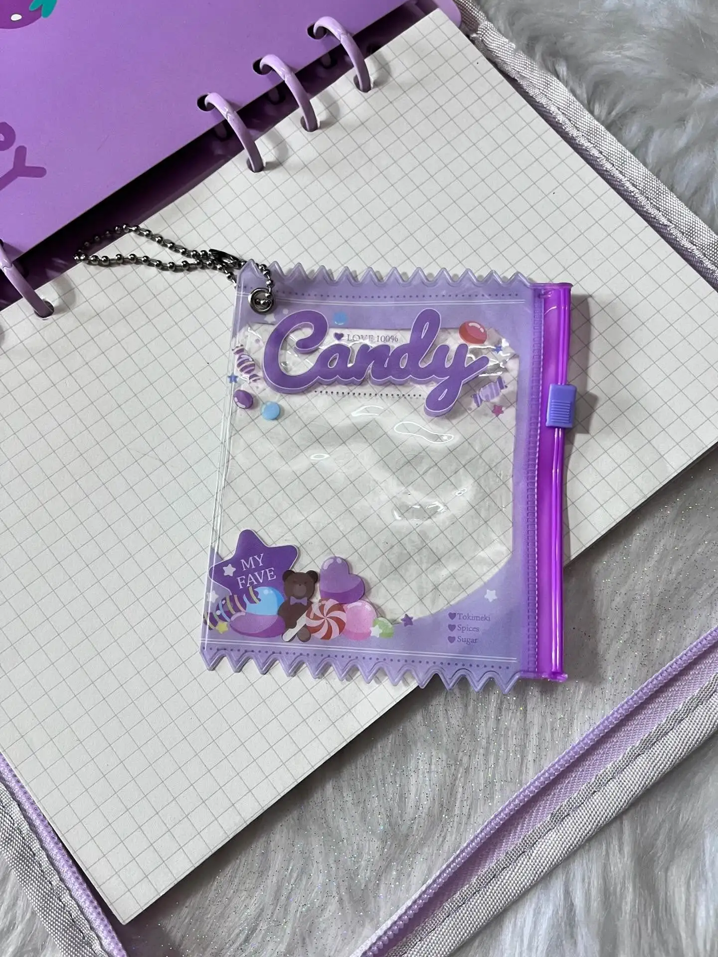 Pinteresty Candy Theme Trinket Pouch Keychain -7