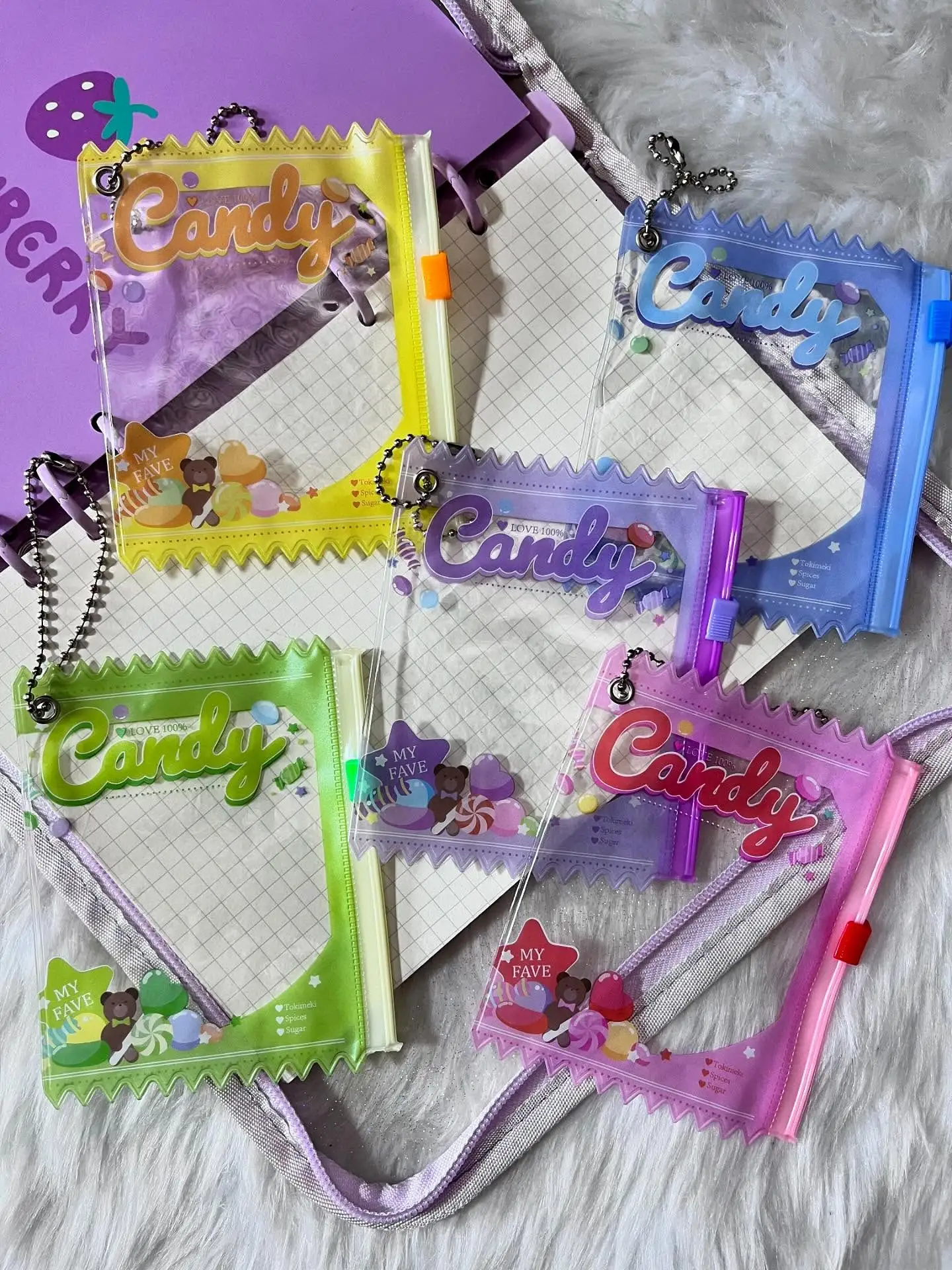 Pinteresty Candy Theme Trinket Pouch Keychain -6