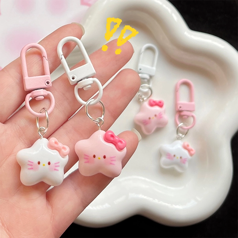 Hello Kitty Star Shape Charm Keychain -3
