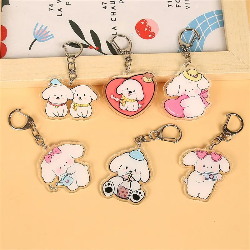 Kawaii Puppy Acrylic Keychain -1