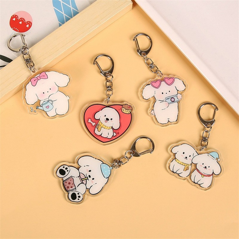 Kawaii Puppy Acrylic Keychain -3