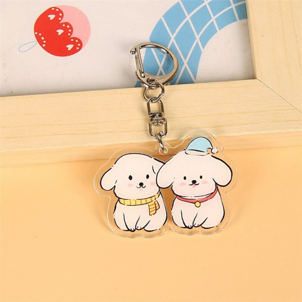 Kawaii Puppy Acrylic Keychain -5