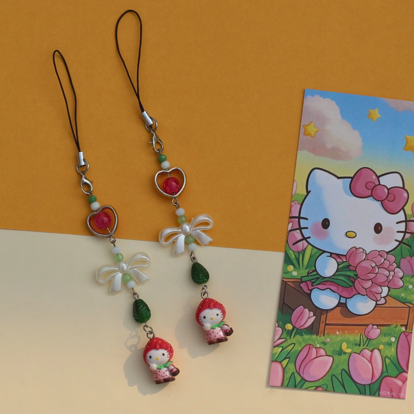 Strawberry Hello Kitty Phone Charm -3