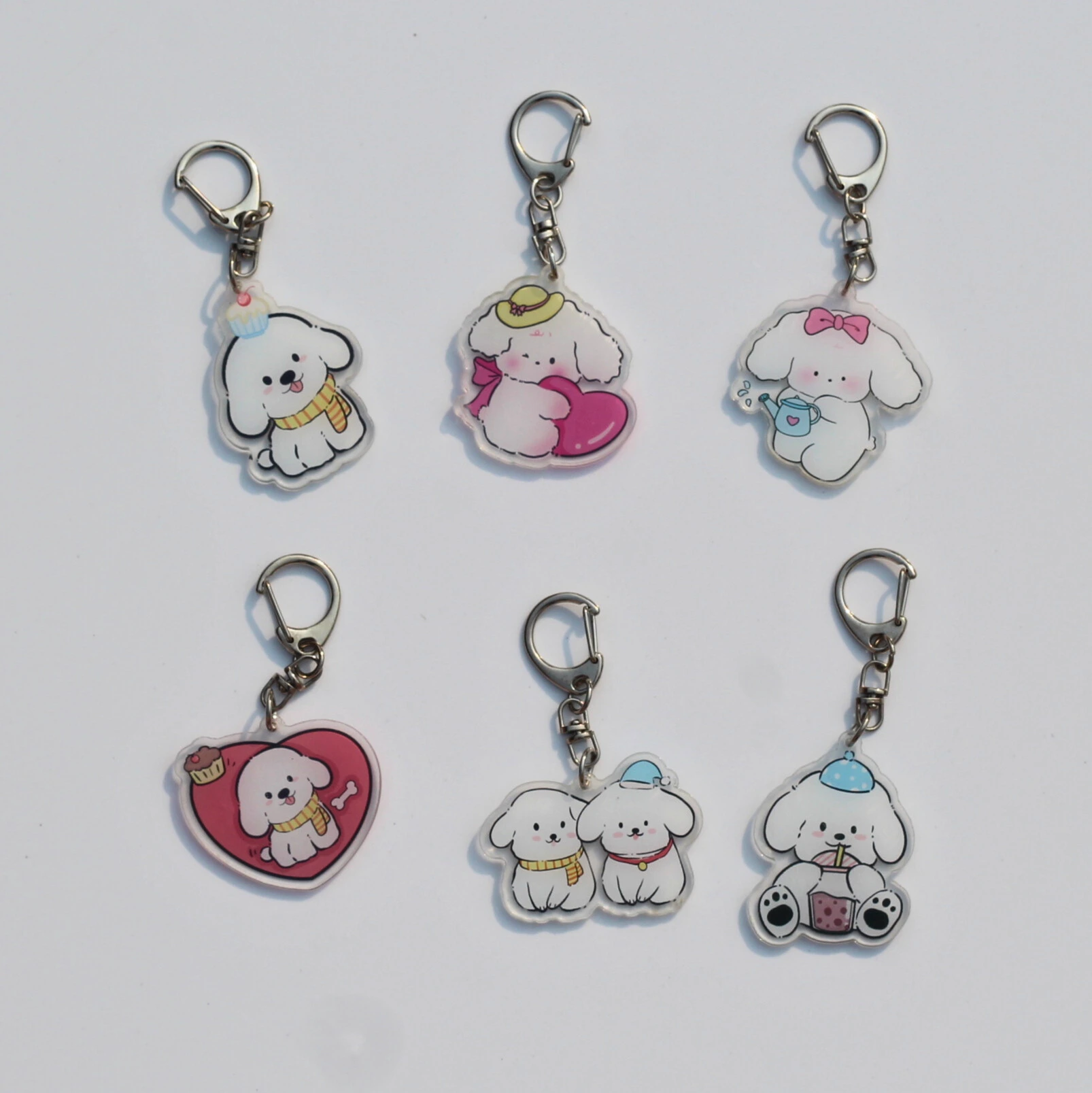 Kawaii Puppy Acrylic Keychain -7