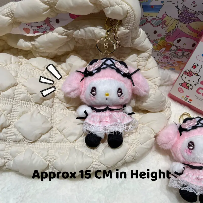 Cute Sanrio Gothic Series Plush Keychains -2