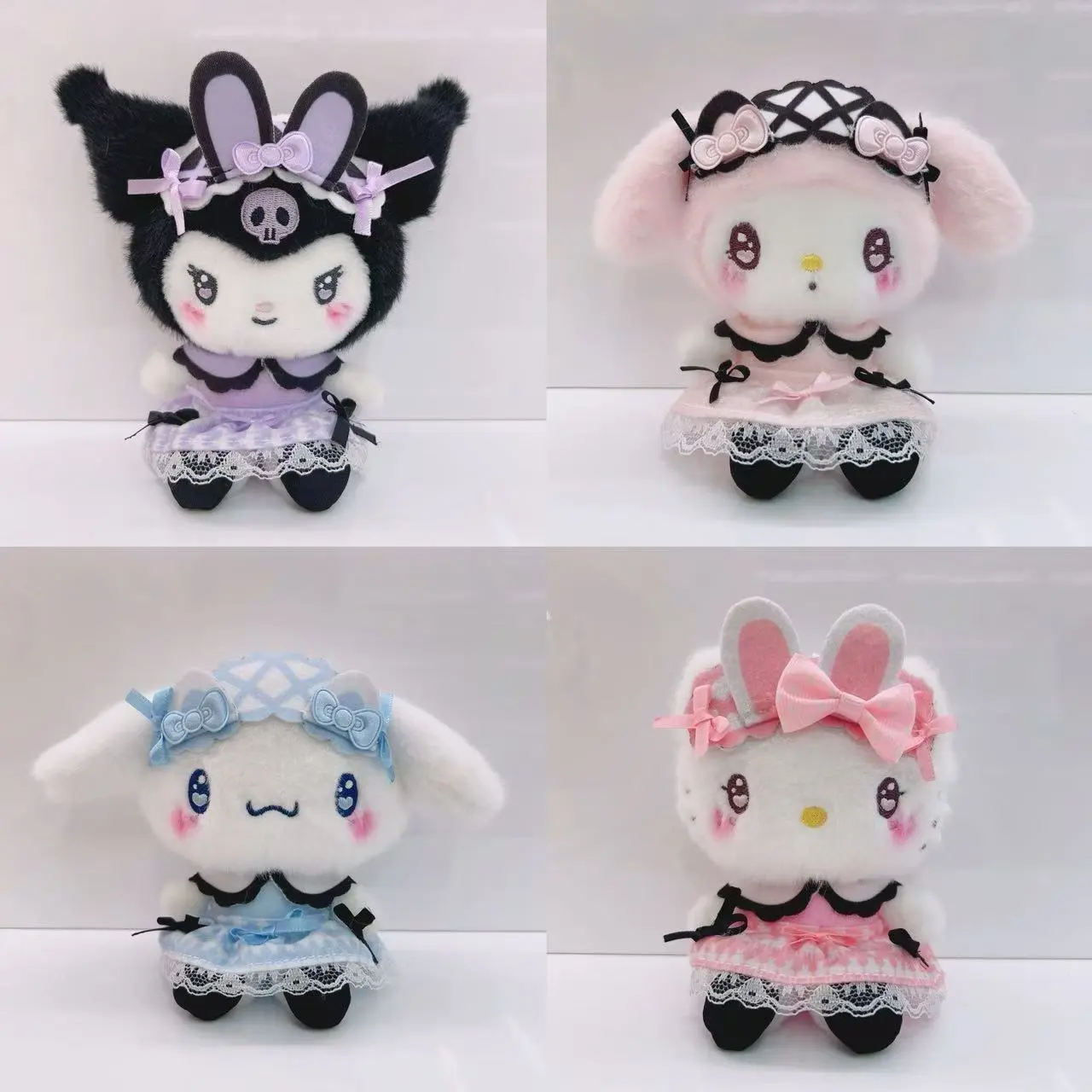 Cute Sanrio Gothic Series Plush Keychains -1