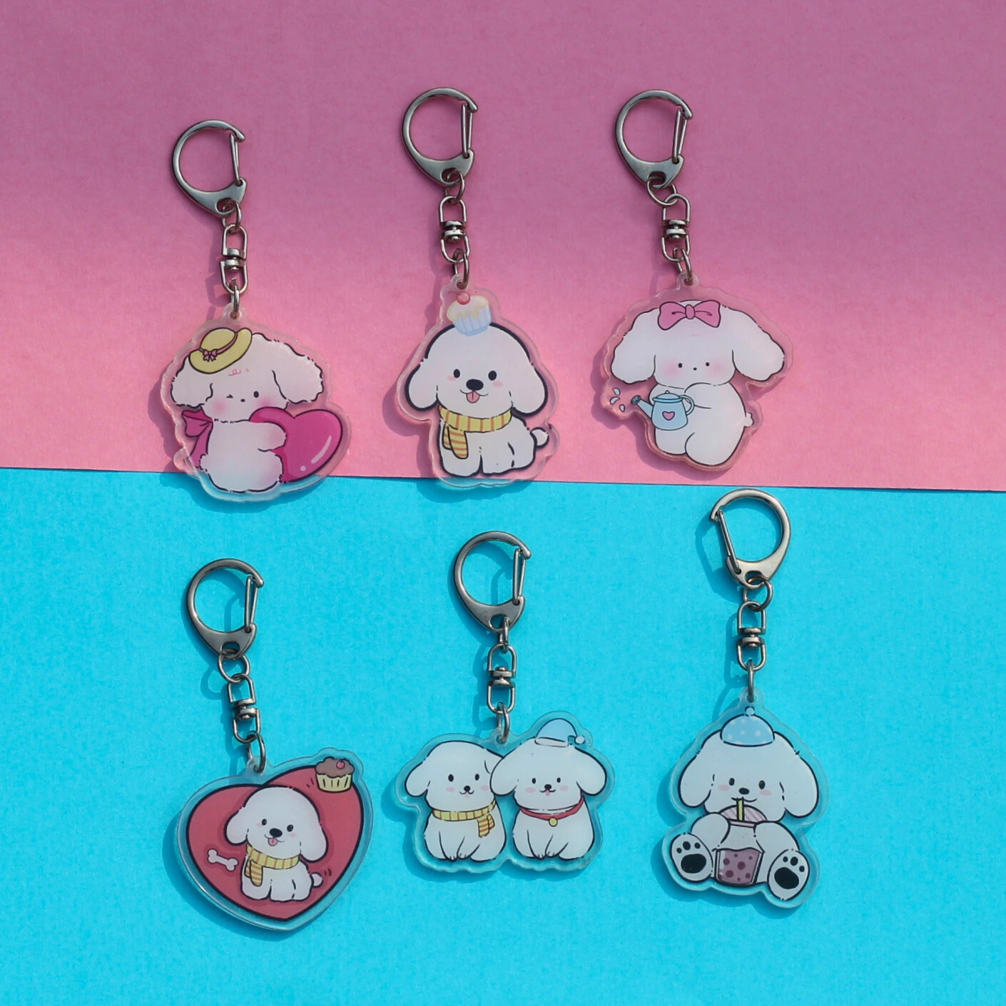 Kawaii Puppy Acrylic Keychain -11