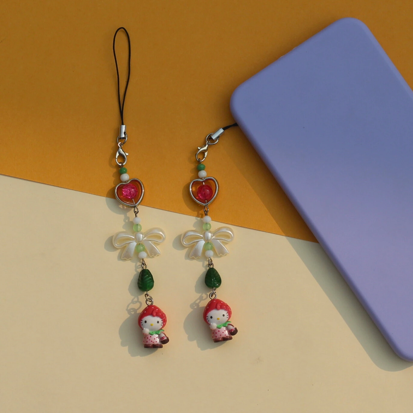 Strawberry Hello Kitty Phone Charm -4