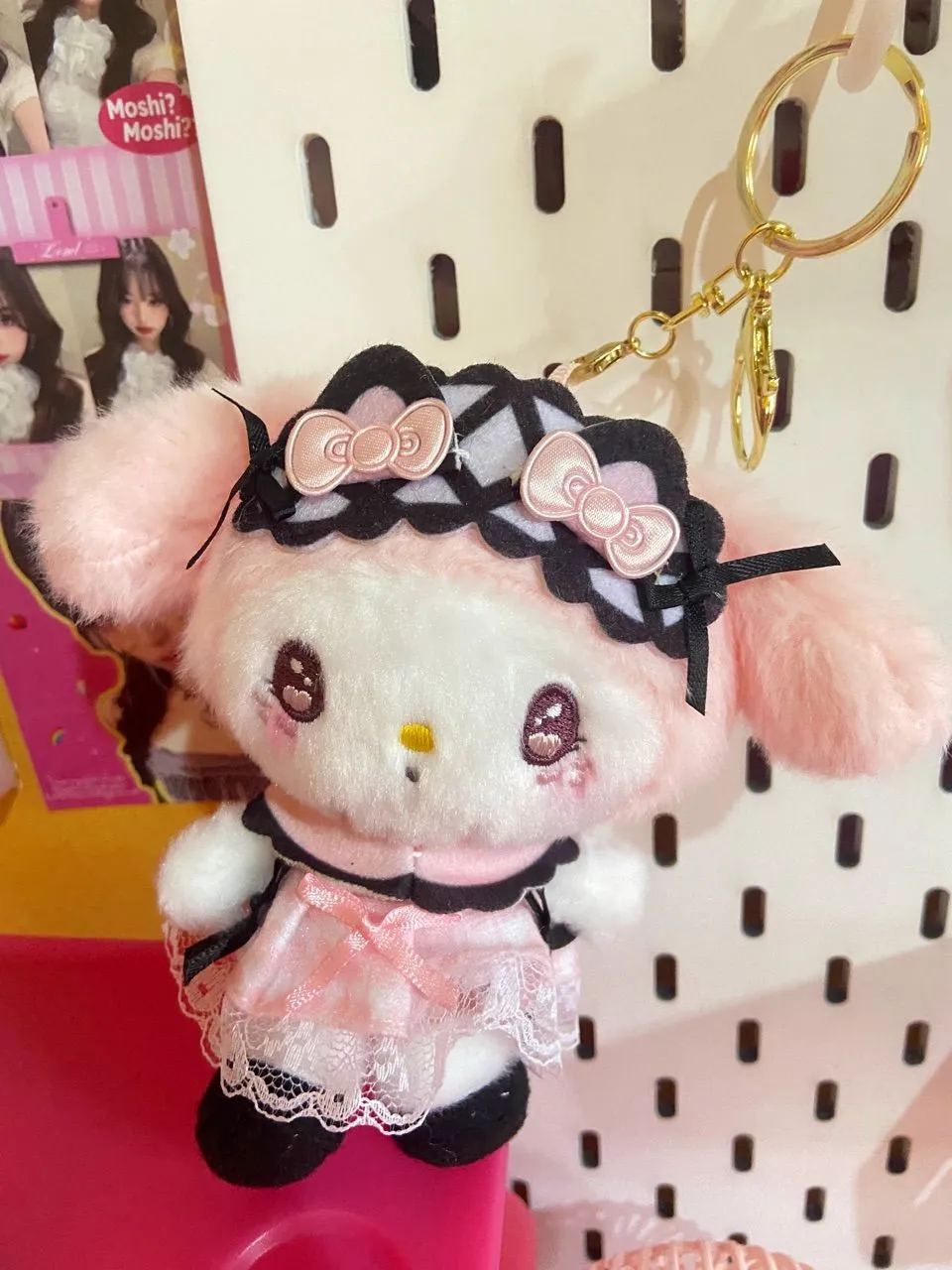 Cute Sanrio Gothic Series Plush Keychains -8