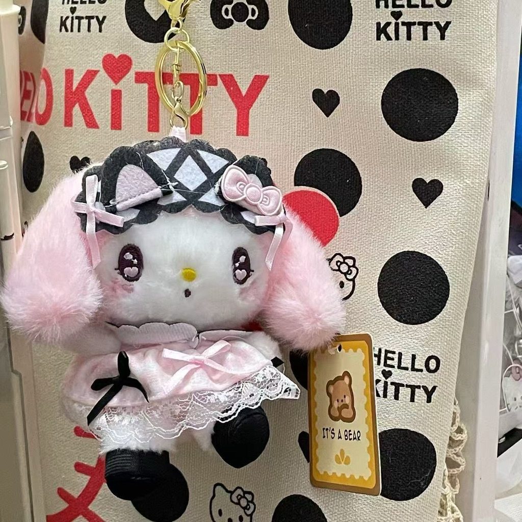 Cute Sanrio Gothic Series Plush Keychains -10