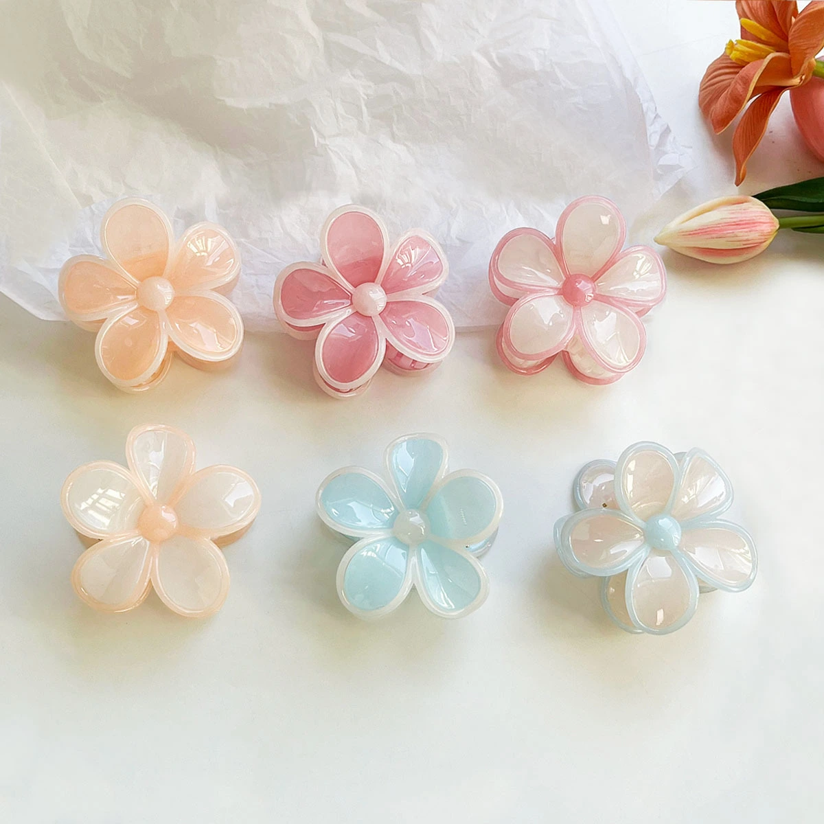 Aesthetic Pastel Daisy Flower Hair Claw-2