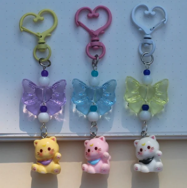 Aesthetic Moon Cat Keychain -4