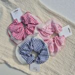 Pinteresty Gingham Pattern Frill Scrunchie -8