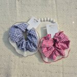 Pinteresty Gingham Pattern Frill Scrunchie -13