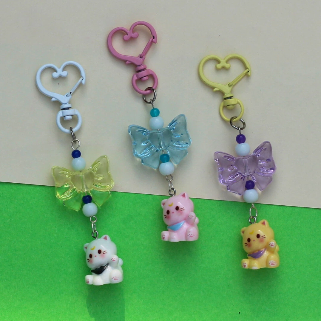 Aesthetic Moon Cat Keychain -1