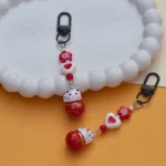 Japanese Lucky Cat Ringing Bell Key Chain -3