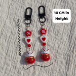 Japanese Lucky Cat Ringing Bell Key Chain -4