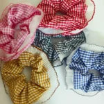 Pinteresty Gingham Pattern Frill Scrunchie -2