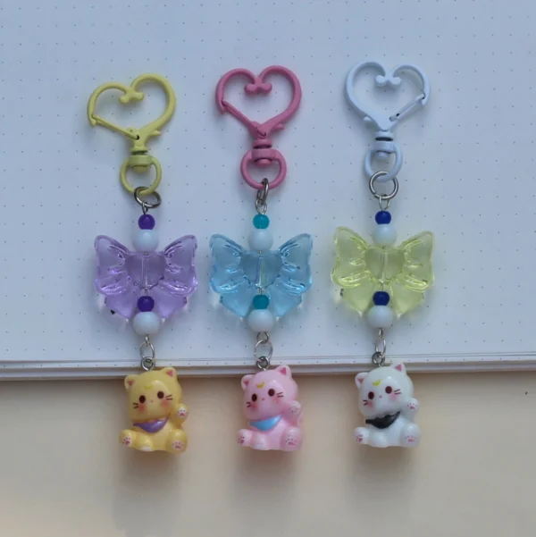 Aesthetic Moon Cat Keychain -5