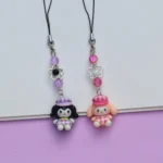 Kuromi and My Melody Gingham Phone Charms -4