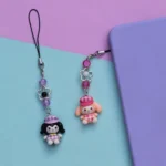 Kuromi and My Melody Gingham Phone Charms -5