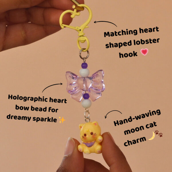 Aesthetic Moon Cat Keychain -14