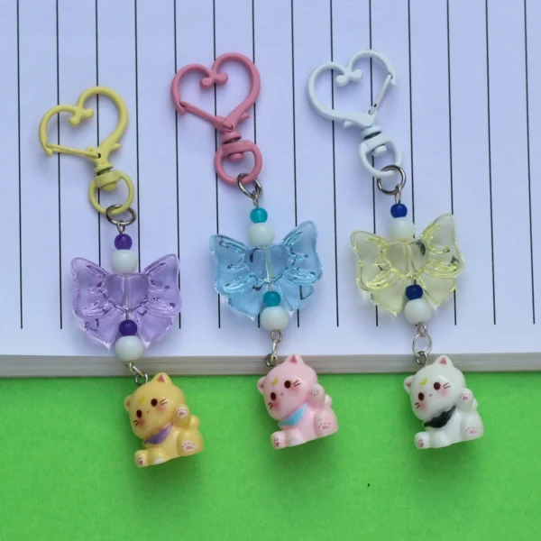 Aesthetic Moon Cat Keychain -2