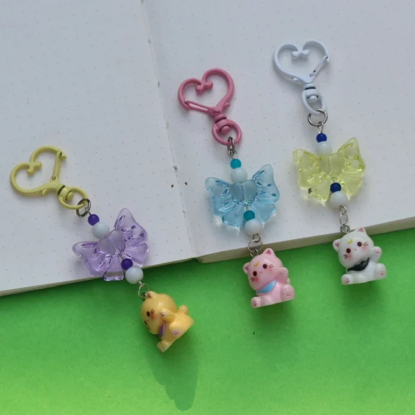 Aesthetic Moon Cat Keychain -3