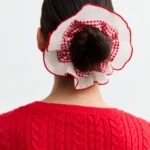 Pinteresty Gingham Pattern Frill Scrunchie -6