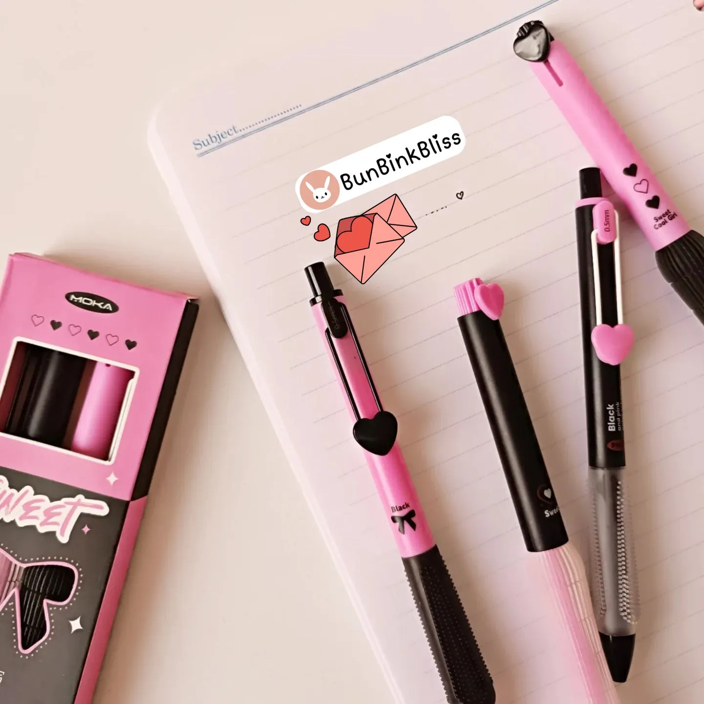 Pinteresty Heart Theme Pen Set -12