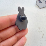Bunny Holding Knife Enamel Pin -8