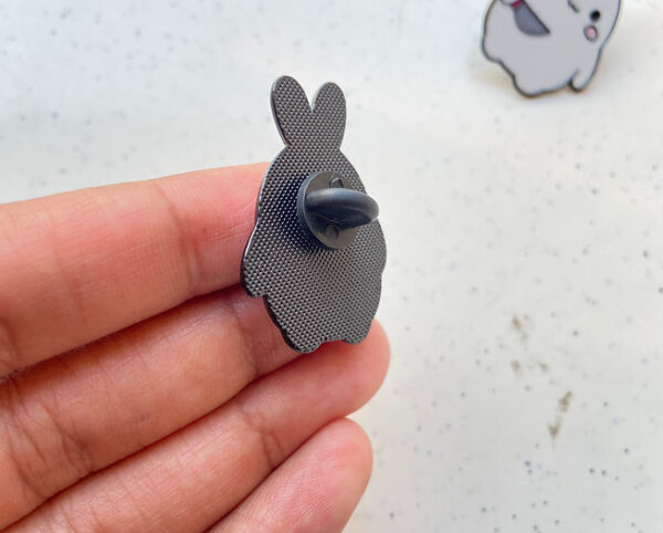 Bunny Holding Knife Enamel Pin -8