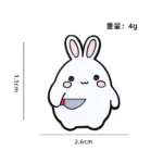 Bunny Holding Knife Enamel Pin -7