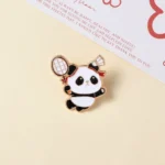 Panda Playing Badminton Enamel Pin -7
