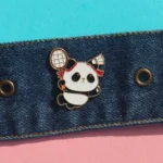Panda Playing Badminton Enamel Pin -1
