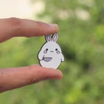 Bunny Holding Knife Enamel Pin -5