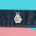 Bunny Holding Knife Enamel Pin -1