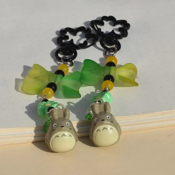 Aesthetic Totoro Ringing Bell Charm Keychain -5