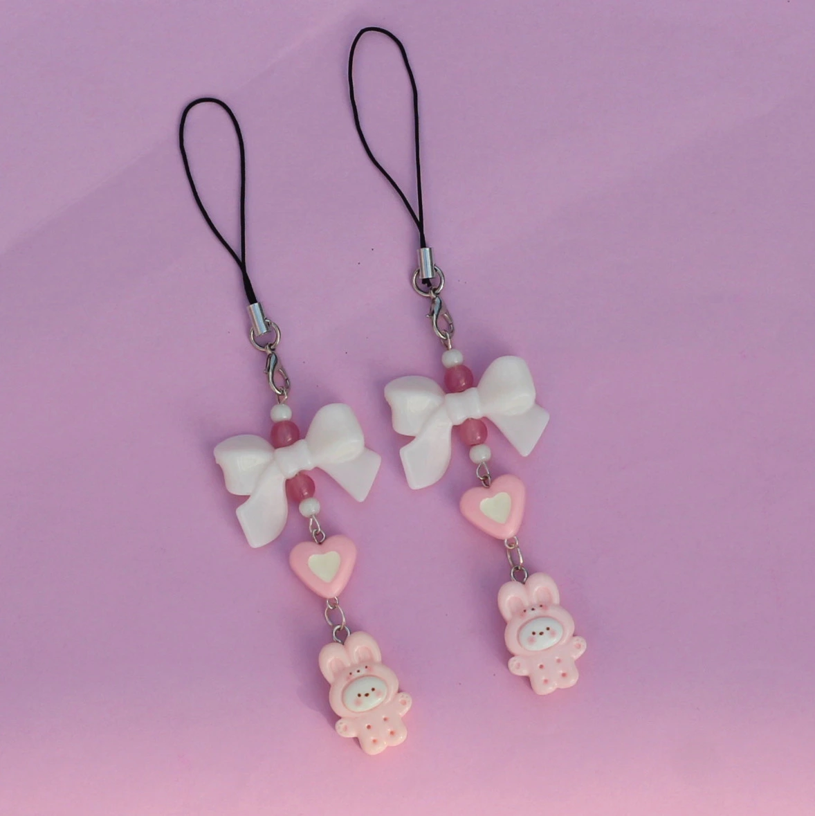 Kawaii Bunny Cookie Phone Charm -3