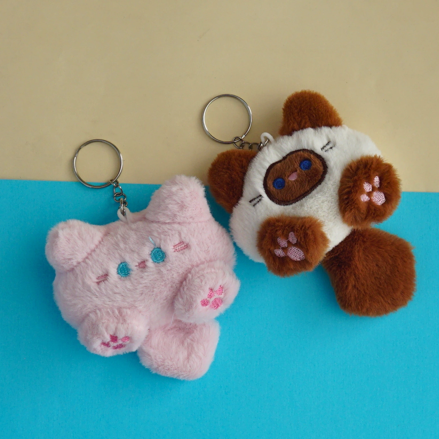 Tiny Kawaii Cat Plush Keychain -7